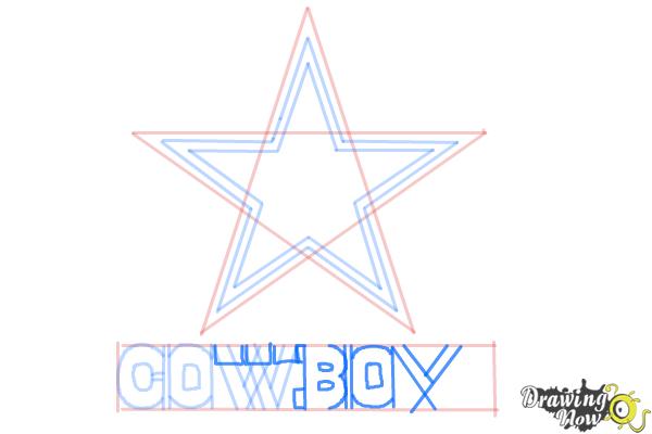 How to Draw Dallas Cowboys Logo, Nfl Team Logo - Step 7 How to Draw Dallas Cowboys Logo, Nfl Team Logo - Step 7