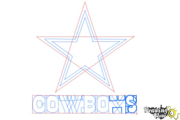 How to Draw Dallas Cowboys Logo, Nfl Team Logo - Step 8 How to Draw Dallas Cowboys Logo, Nfl Team Logo - Step 8