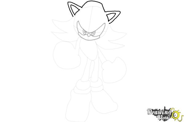 How to Draw Dark Sonic - Step 10 How to Draw Dark Sonic - Step 10