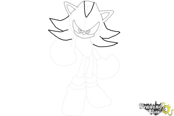 How to Draw Dark Sonic - Step 11 How to Draw Dark Sonic - Step 11
