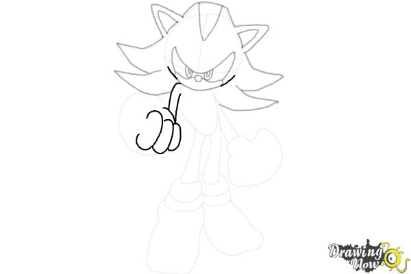 How to Draw Dark Sonic - Step 12 How to Draw Dark Sonic - Step 12