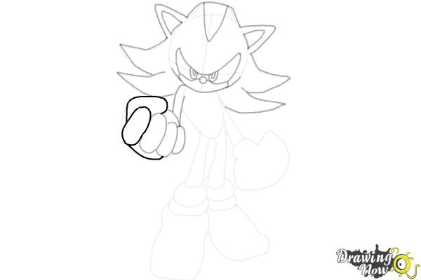 How to Draw Dark Sonic - Step 13 How to Draw Dark Sonic - Step 13
