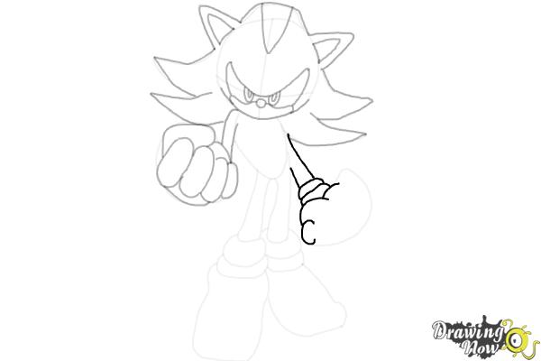 How to Draw Dark Sonic - Step 14 How to Draw Dark Sonic - Step 14