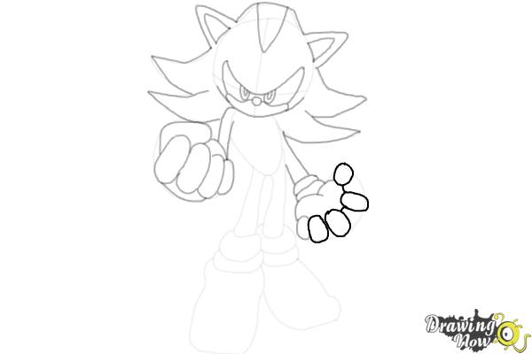 How to Draw Dark Sonic - Step 15 How to Draw Dark Sonic - Step 15