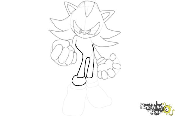 How to Draw Dark Sonic - Step 16 How to Draw Dark Sonic - Step 16