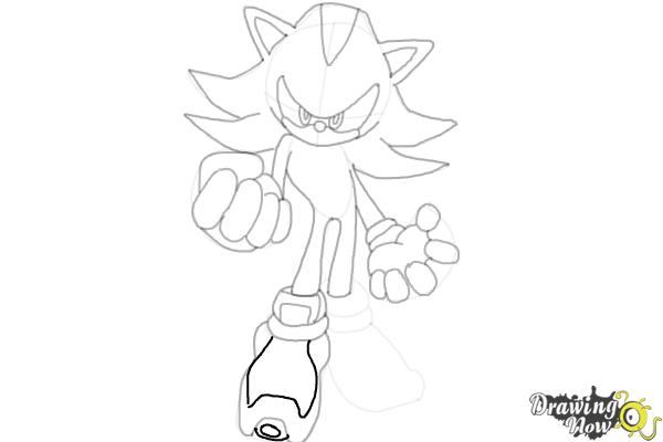How to Draw Dark Sonic - Step 18 How to Draw Dark Sonic - Step 18