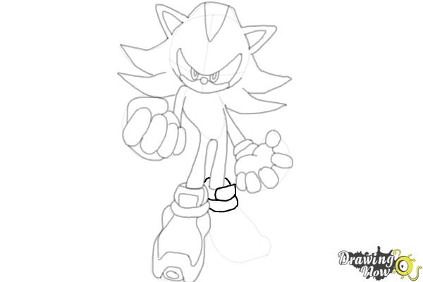 How to Draw Dark Sonic - Step 19 How to Draw Dark Sonic - Step 19