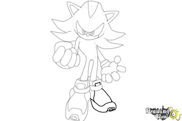 How to Draw Dark Sonic - Step 20 How to Draw Dark Sonic - Step 20