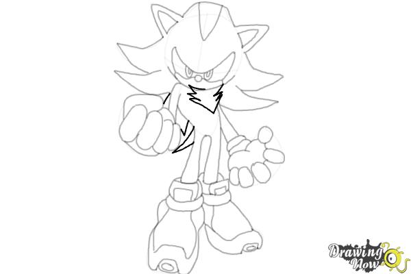 How to Draw Dark Sonic - Step 21 How to Draw Dark Sonic - Step 21