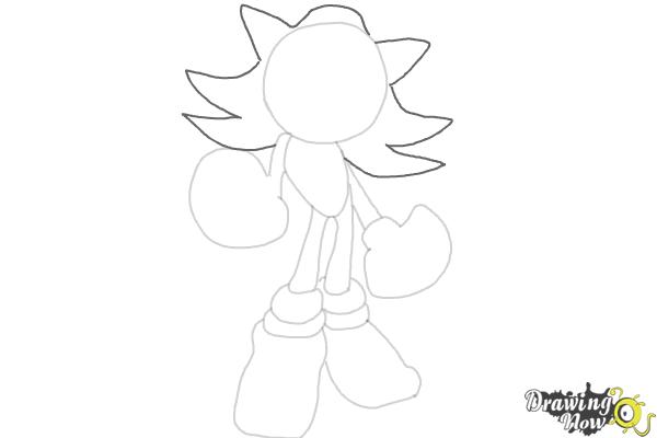 How to Draw Dark Sonic - Step 6 How to Draw Dark Sonic - Step 6
