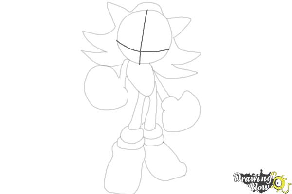 How to Draw Dark Sonic - Step 7 How to Draw Dark Sonic - Step 7