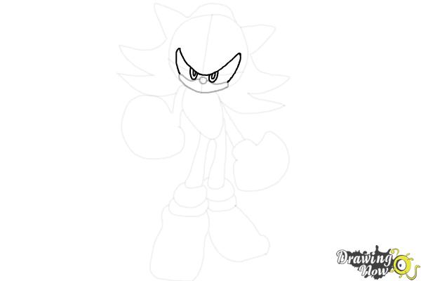 How to Draw Dark Sonic - Step 9 How to Draw Dark Sonic - Step 9