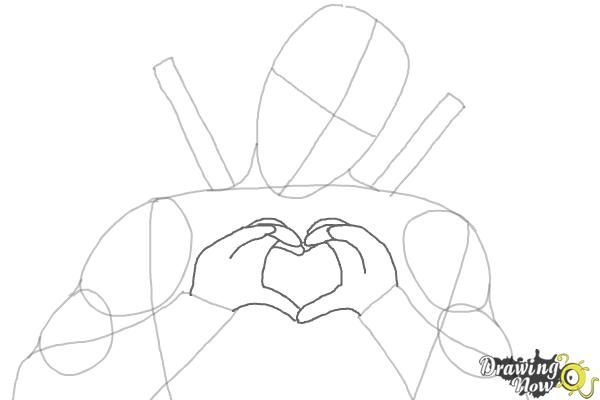 How to Draw Deadpool - Step 4 How to Draw Deadpool - Step 4