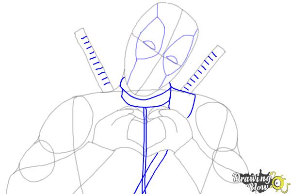 How to Draw Deadpool - Step 6 How to Draw Deadpool - Step 6