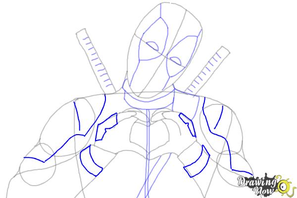 How to Draw Deadpool - Step 7 How to Draw Deadpool - Step 7