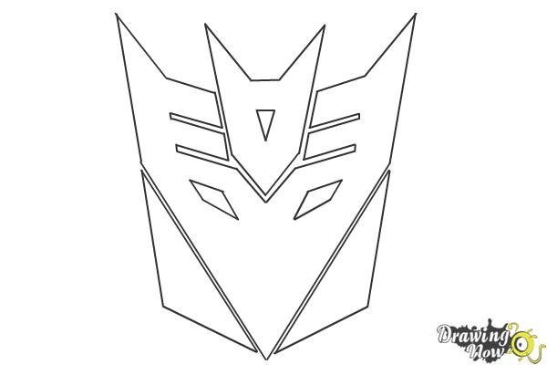 How to Draw Decepticon Logo from Transformers - Step 8 How to Draw Decepticon Logo from Transformers - Step 8