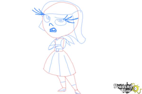 How to Draw Disgust from Inside Out - Step 7 How to Draw Disgust from Inside Out - Step 7