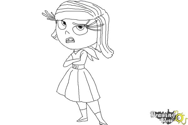 How to Draw Disgust from Inside Out - Step 8 How to Draw Disgust from Inside Out - Step 8