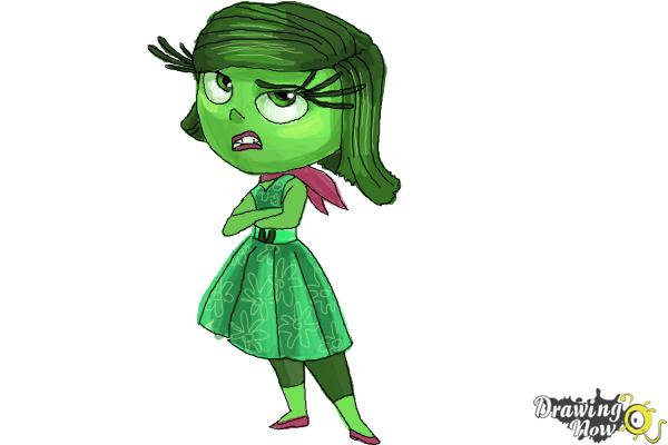 How to Draw Disgust from Inside Out - Step 9 How to Draw Disgust from Inside Out - Step 9