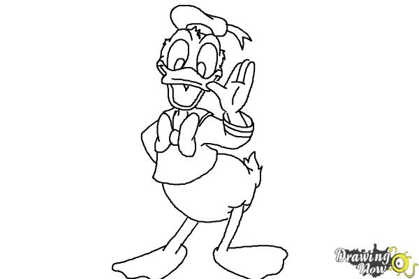 How to Draw Disney Characters - Donald Duck - Step 10 How to Draw Disney Characters - Donald Duck - Step 10