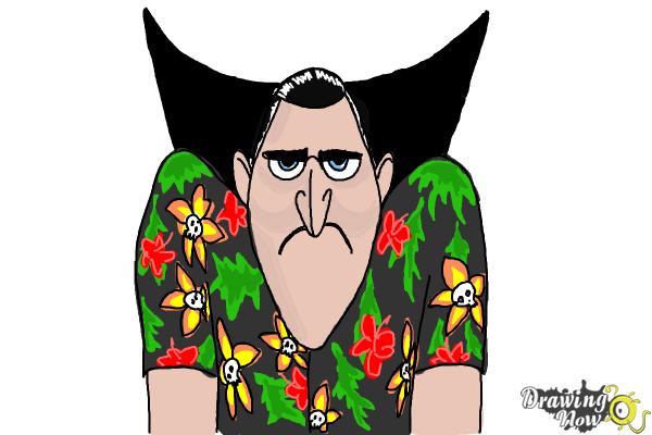 How to Draw Drac from Hotel Transylvania 3 - Step 10 How to Draw Drac from Hotel Transylvania 3 - Step 10