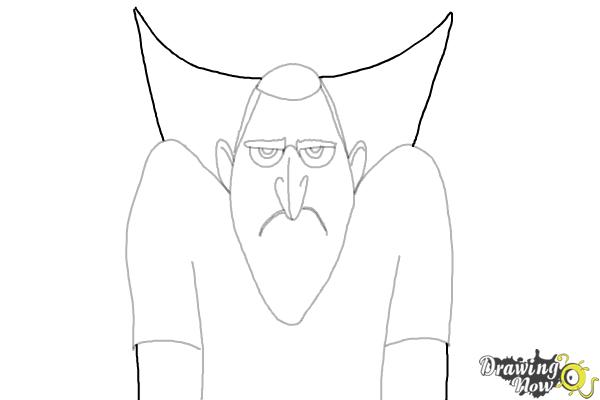 How to Draw Drac from Hotel Transylvania 3 - Step 7 How to Draw Drac from Hotel Transylvania 3 - Step 7