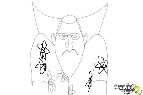How to Draw Drac from Hotel Transylvania 3 - Step 9 How to Draw Drac from Hotel Transylvania 3 - Step 9
