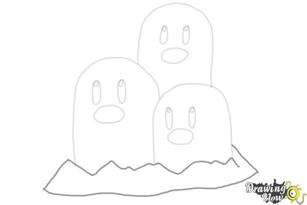 How to Draw Dugtrio from Pokemon - Step 7 How to Draw Dugtrio from Pokemon - Step 7