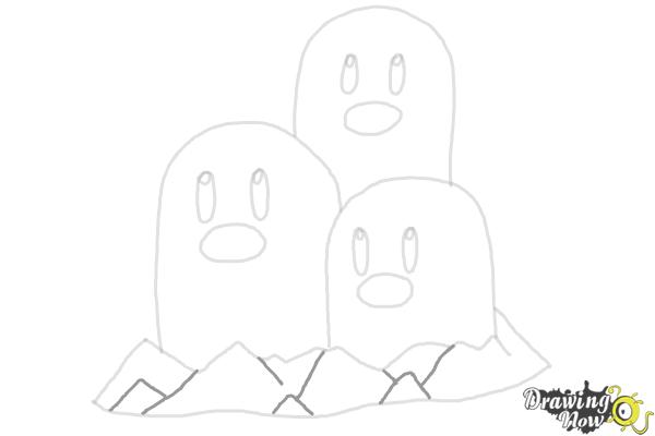 How to Draw Dugtrio from Pokemon - Step 8 How to Draw Dugtrio from Pokemon - Step 8