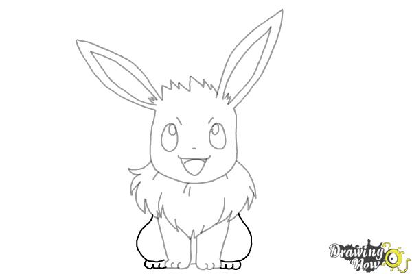 How to Draw Eevee from Pokemon - Step 8 How to Draw Eevee from Pokemon - Step 8