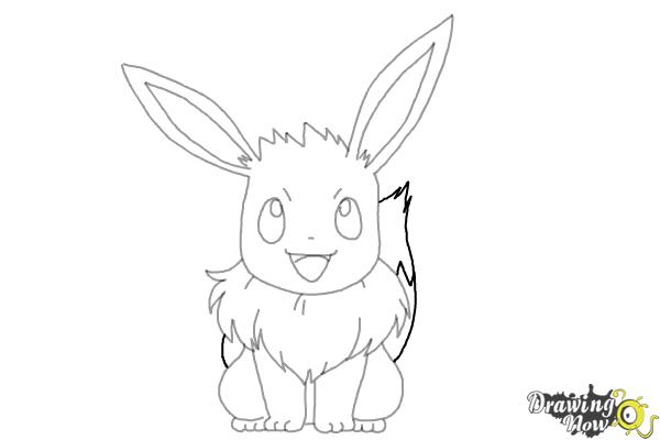 How to Draw Eevee from Pokemon - Step 9 How to Draw Eevee from Pokemon - Step 9