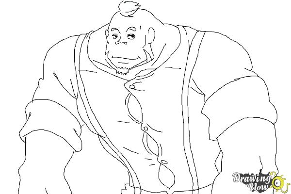 How to Draw Elephantus, Tonzura from Yoru No Yatterman - Step 11 How to Draw Elephantus, Tonzura from Yoru No Yatterman - Step 11