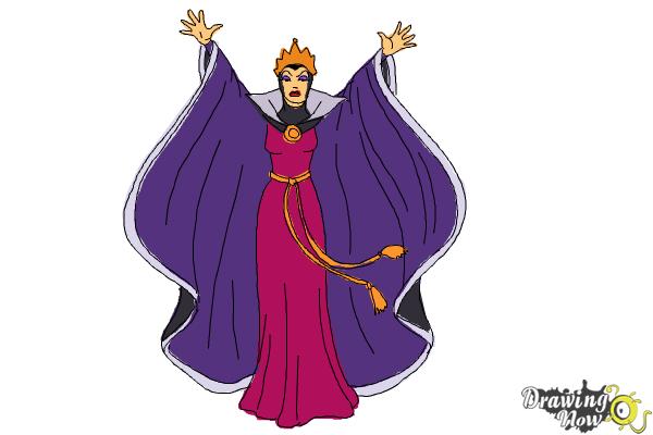 How to Draw Evil Queen, Disney Villain - Step 10 How to Draw Evil Queen, Disney Villain - Step 10