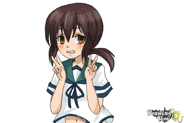 How to Draw Fubuki from Kantai Collection - Step 10 How to Draw Fubuki from Kantai Collection - Step 10
