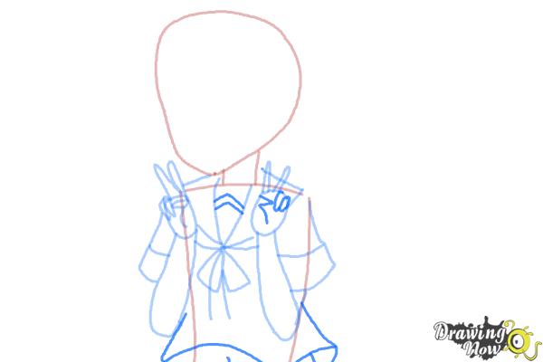 How to Draw Fubuki from Kantai Collection - Step 6 How to Draw Fubuki from Kantai Collection - Step 6