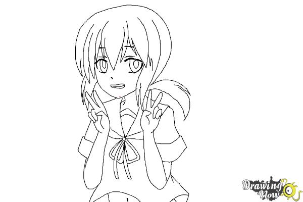 How to Draw Fubuki from Kantai Collection - Step 9 How to Draw Fubuki from Kantai Collection - Step 9