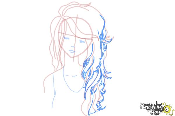 How to Draw Girl Hair - Step 10 How to Draw Girl Hair - Step 10