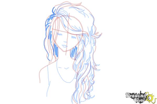 How to Draw Girl Hair - Step 12 How to Draw Girl Hair - Step 12