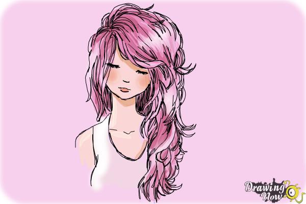 How to Draw Girl Hair - Step 14 How to Draw Girl Hair - Step 14
