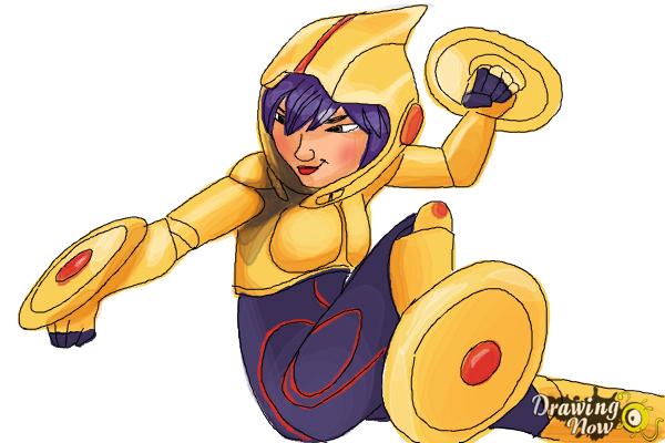 How to Draw Gogo Tomago from Big Hero 6 - Step 10 How to Draw Gogo Tomago from Big Hero 6 - Step 10