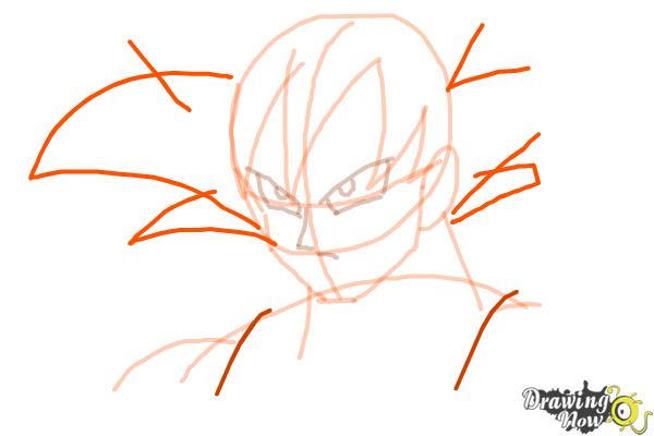 How to Draw Goku - Dragonball Z - Step 6 How to Draw Goku - Dragonball Z - Step 6