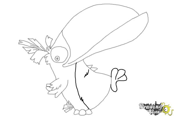 How to Draw Hal from The Angry Birds Movie - Step 9 How to Draw Hal from The Angry Birds Movie - Step 9