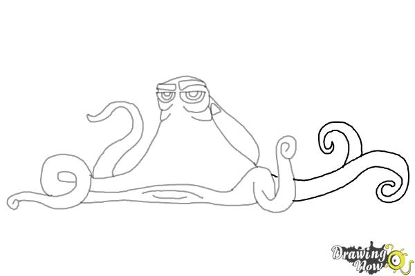 How to Draw Hank from Finding Dory - Step 7 How to Draw Hank from Finding Dory - Step 7