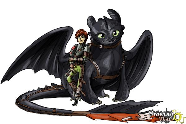 How to Draw Hiccup and Toothless from How to Train Your Dragon 2 - Step 12 How to Draw Hiccup and Toothless from How to Train Your Dragon 2 - Step 12