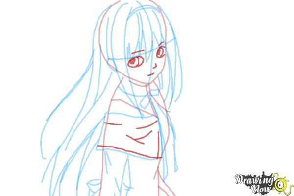 How to Draw Homura Akemi from Puella Magi - Step 7 How to Draw Homura Akemi from Puella Magi - Step 7