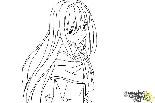 How to Draw Homura Akemi from Puella Magi - Step 8 How to Draw Homura Akemi from Puella Magi - Step 8