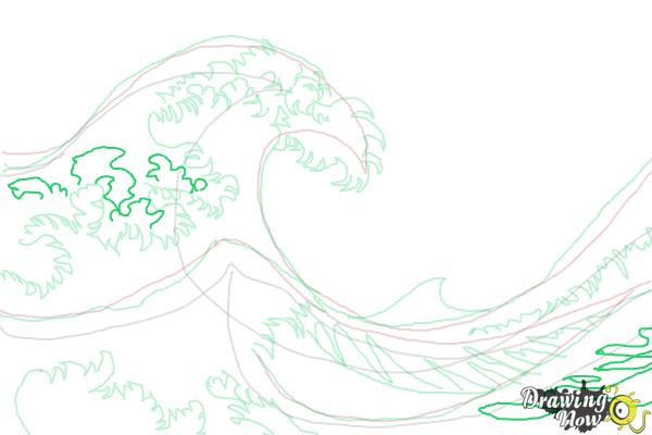 How to Draw Japanese Waves - Step 10 How to Draw Japanese Waves - Step 10
