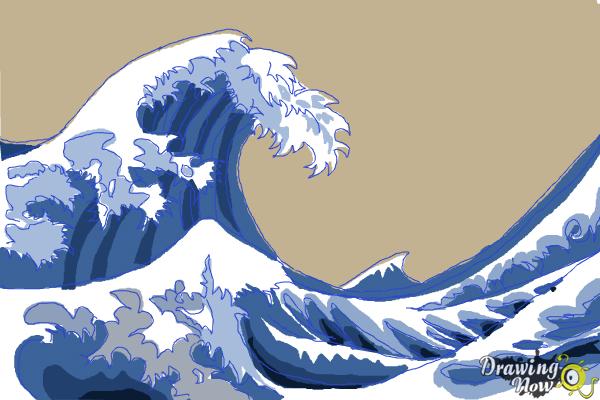 How to Draw Japanese Waves - Step 13 How to Draw Japanese Waves - Step 13