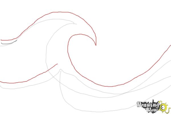 How to Draw Japanese Waves - Step 3 How to Draw Japanese Waves - Step 3