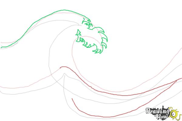 How to Draw Japanese Waves - Step 4 How to Draw Japanese Waves - Step 4